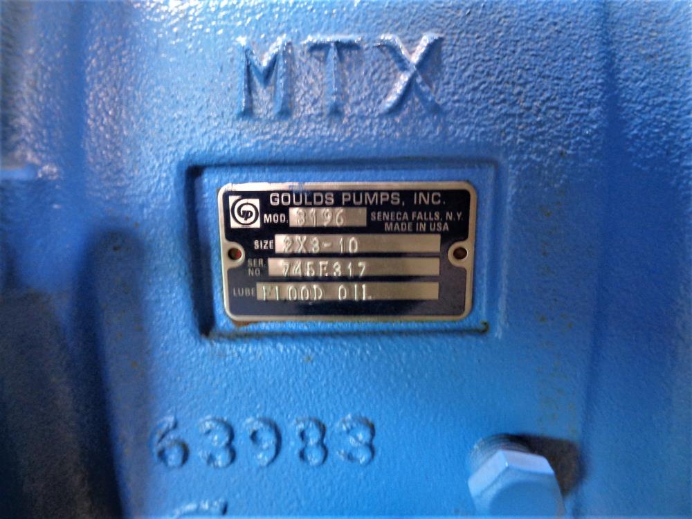 Goulds 3196 i-Frame MTX Centrifugal Pump 2" x 3" - 10", Hastelloy C